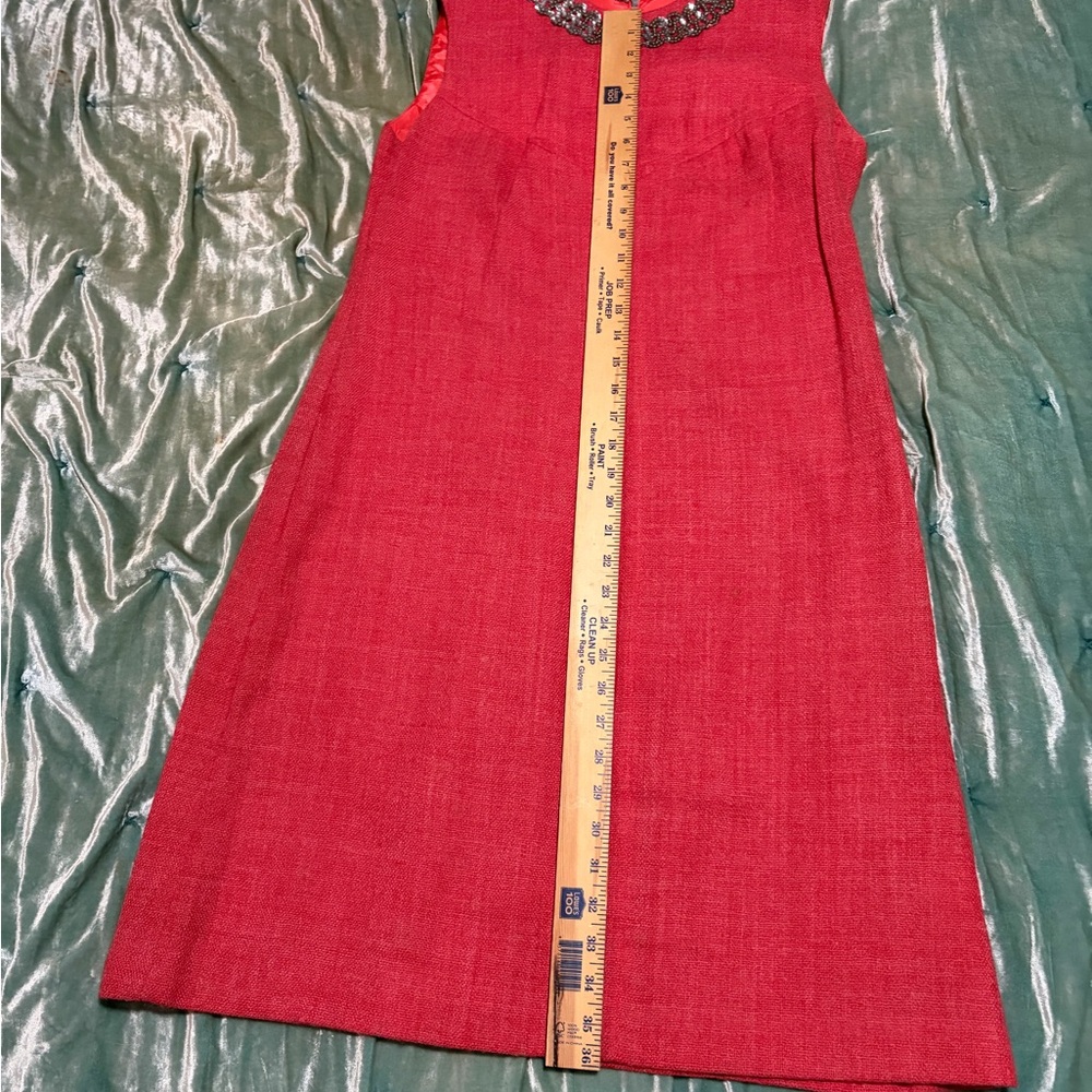 🌟 Vintage Stacy Ames Beaded Collar Shift Dress – Size 16